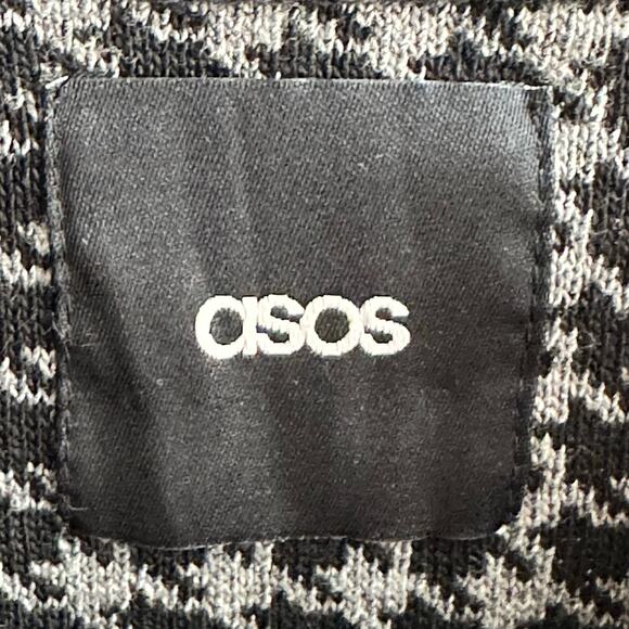 ASOS Houndstooth Sweater Jacket Black Gray - Picture 8 of 8